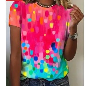 Crew Neck Casual Ombre Loo...